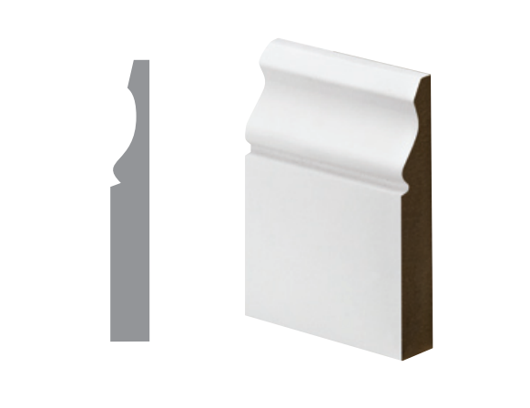 4.4mt 18mm x 169mm Ogee Primed MDF Skirting