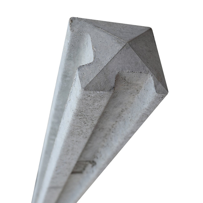 Concrete Slotted Fence Corner Post (Pyramid Top)