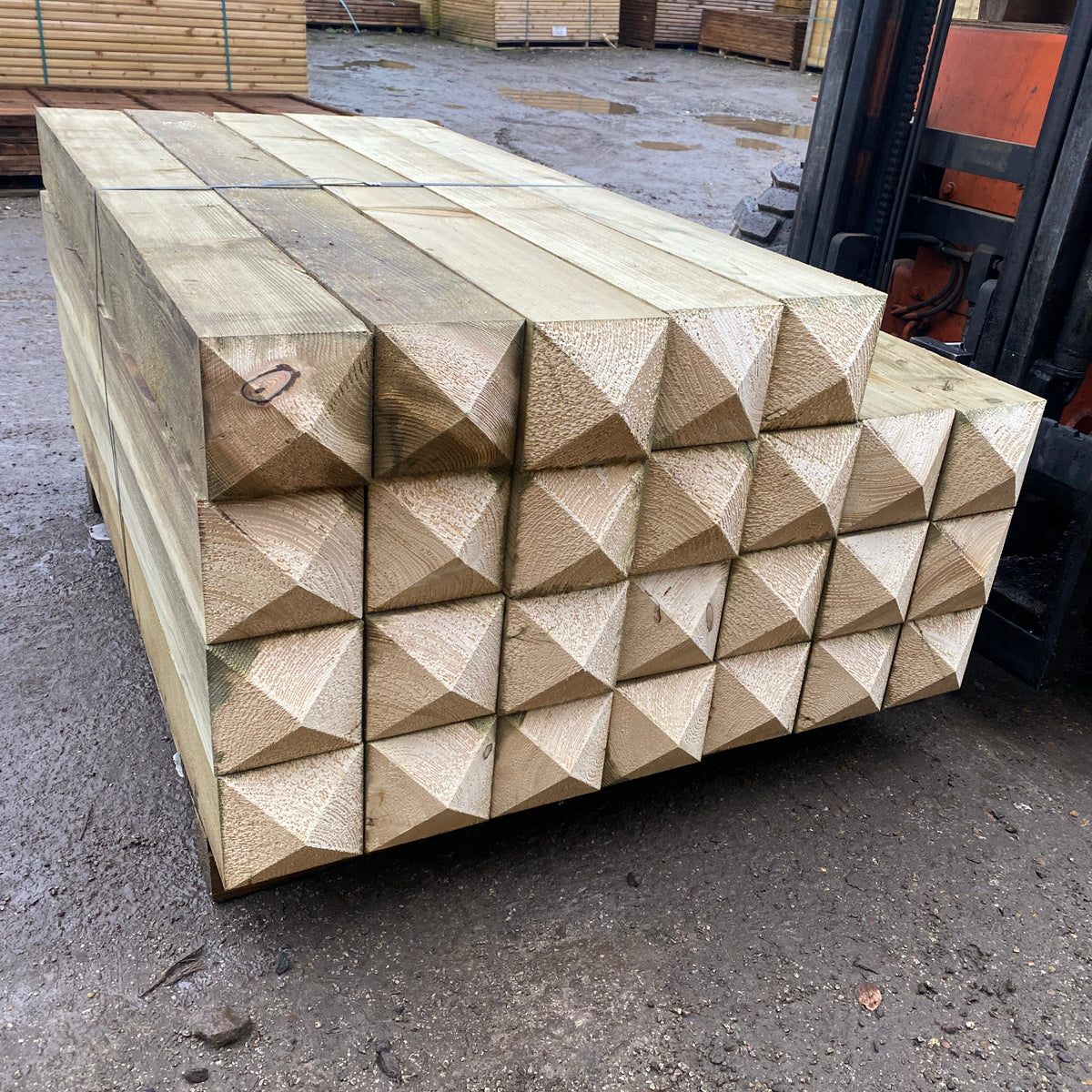 Treated timber 150mm x 150mm pyramid top bollards — HSW Timber Co ltd