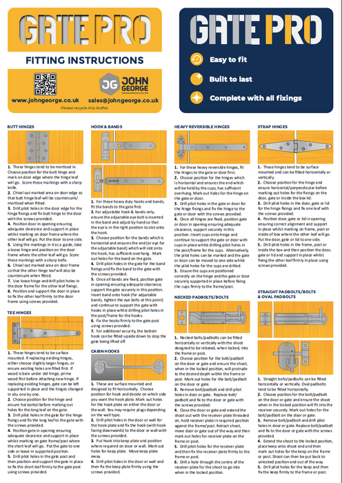 Straight Hook & Band Galvanised Pair