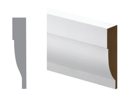 4.4mt 18mm x 69mm Ovolo Primed MDF Architrave