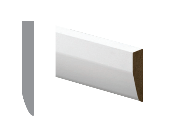 4.4mt 18mm x 94mm Chamfered Primed MDF Skirting